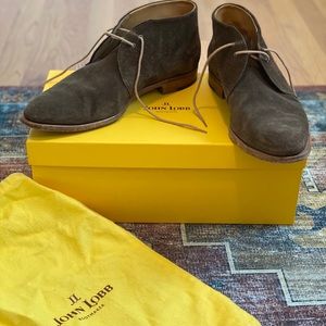 John Lobb Loxton Chukka boots pewter suede w/box
